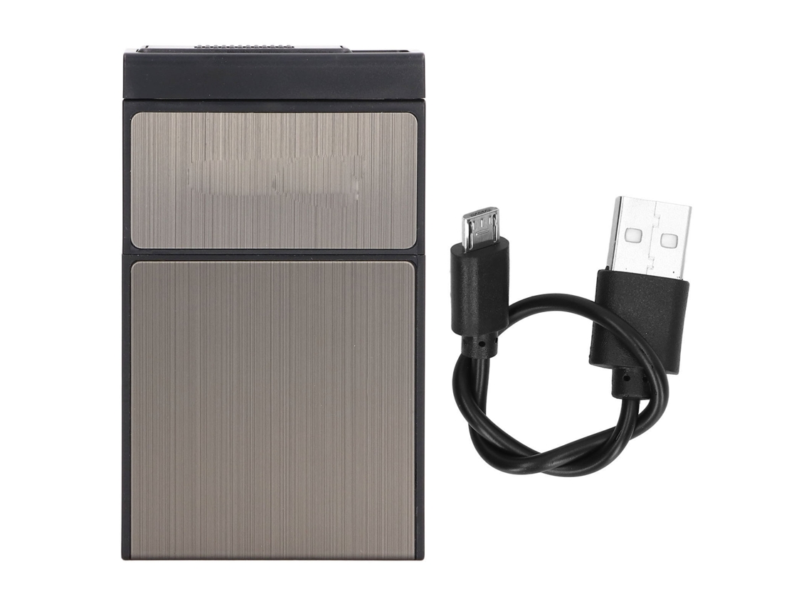 Caixa Cigarros 20 Pacotes Isqueiro Usb Capacidade Grande Preto