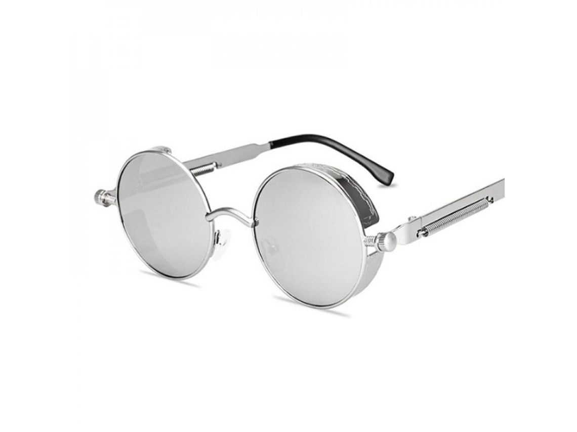 2026-óculos De Sol Redondos Vintage Gótico Steampunk Metal Retro Design Iqe Unisex Plata Plata