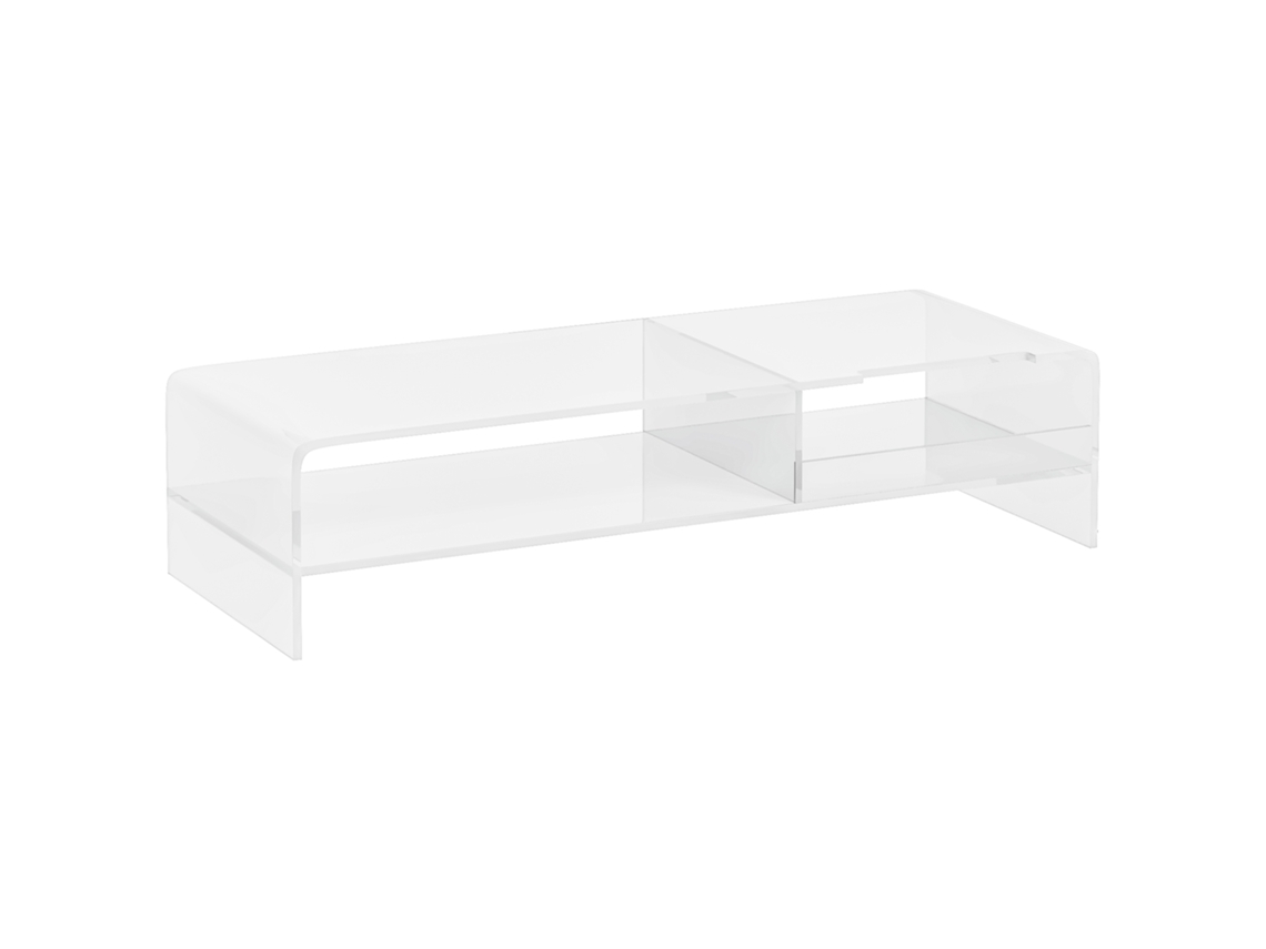 Suporte Para Monitor Com Compartimento Para Teclado, Transparente, Para Monitores De Até 24 Polegadas, 2 Prateleiras, Acrílico, 50,8 X 19 X 12 Cm-pt