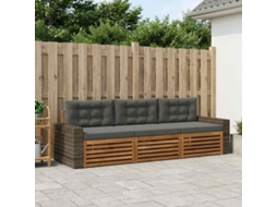 Vidaxl Conjunto De Sofás Para Exterior 3 Unid. Natural E Antracite