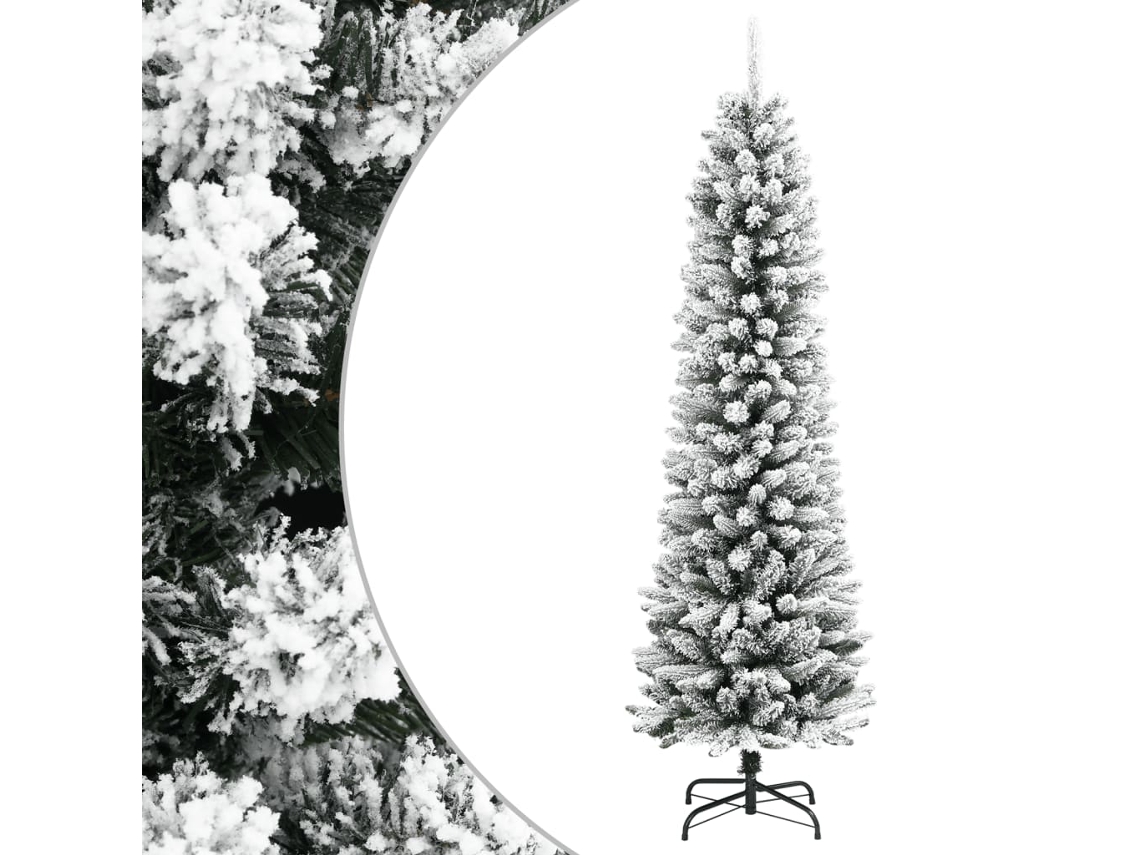 Vidaxl Árvore De Natal Artificial Fina Com Neve Pvc E Pe 120 Cm