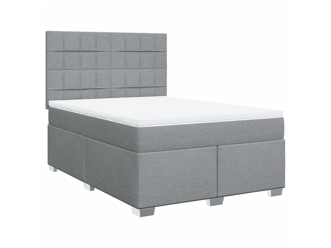 Maison Exclusive - Cama Com Molas/colchão 140x200 Cm Tecido Cinzento-claro