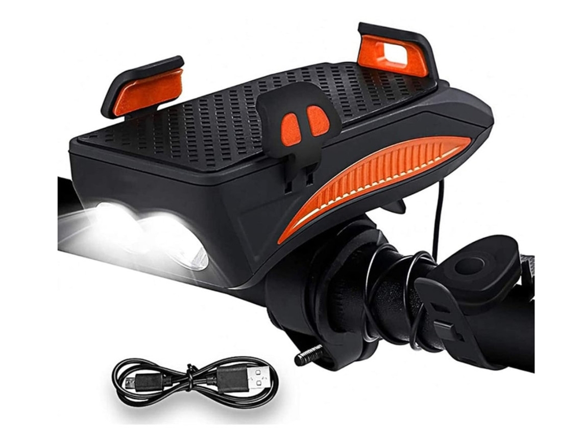 Conjunto Luz Bicicleta 4em1 Ipx8 Preto Yizhood
