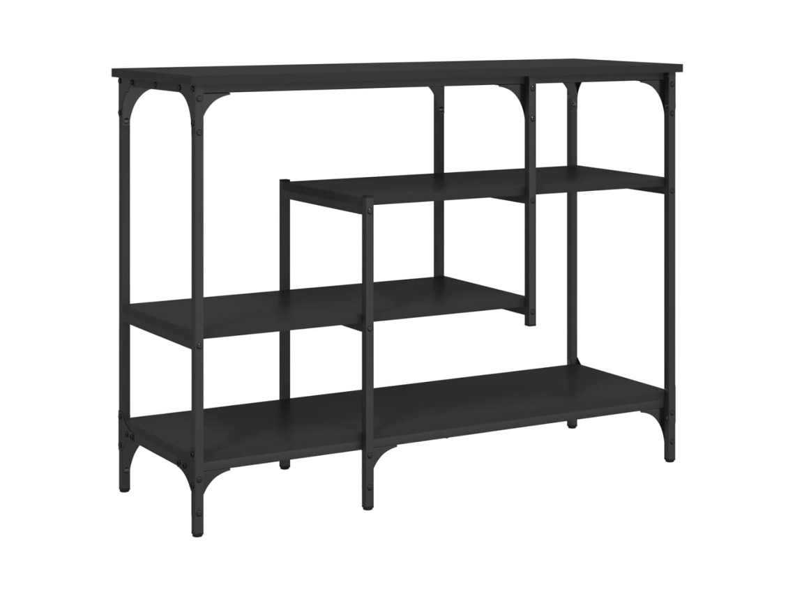Mesa consola c/ prateleiras VIDAXL preto (100x35x75 cm)
