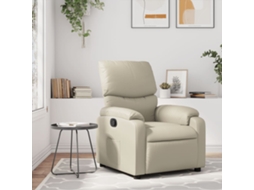 Vidaxl Poltrona Reclinável Couro Artificial Cor Creme