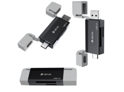 Leitor de Cartões de Alta Velocidade Devia Leopard Series Usb+usb c 3.0 para Sd/tf 2 em 1 AQUAFORGE