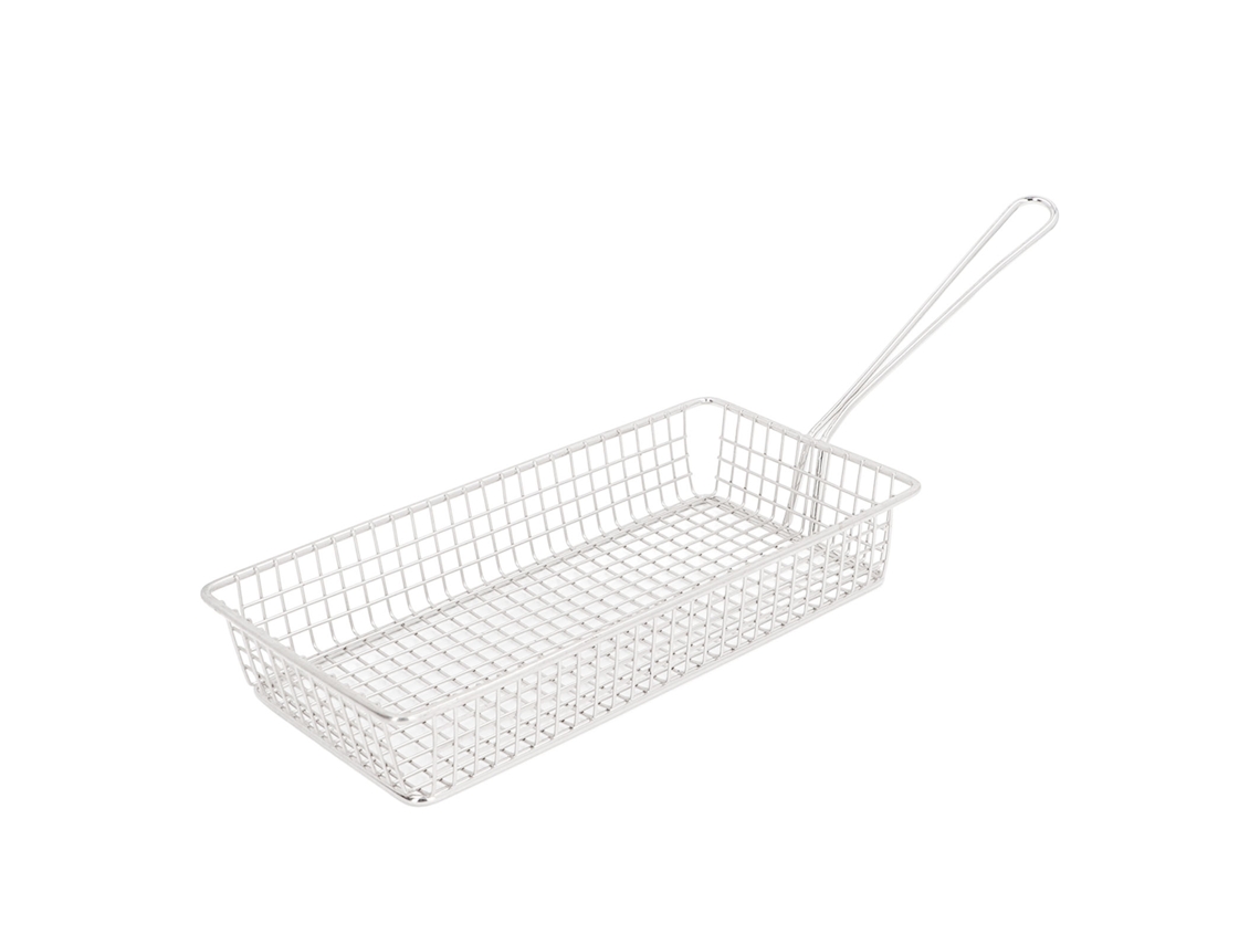 Cesta para fritadeira profunda em aço inox 304 com alça longa, multifuncional | S/MARCA