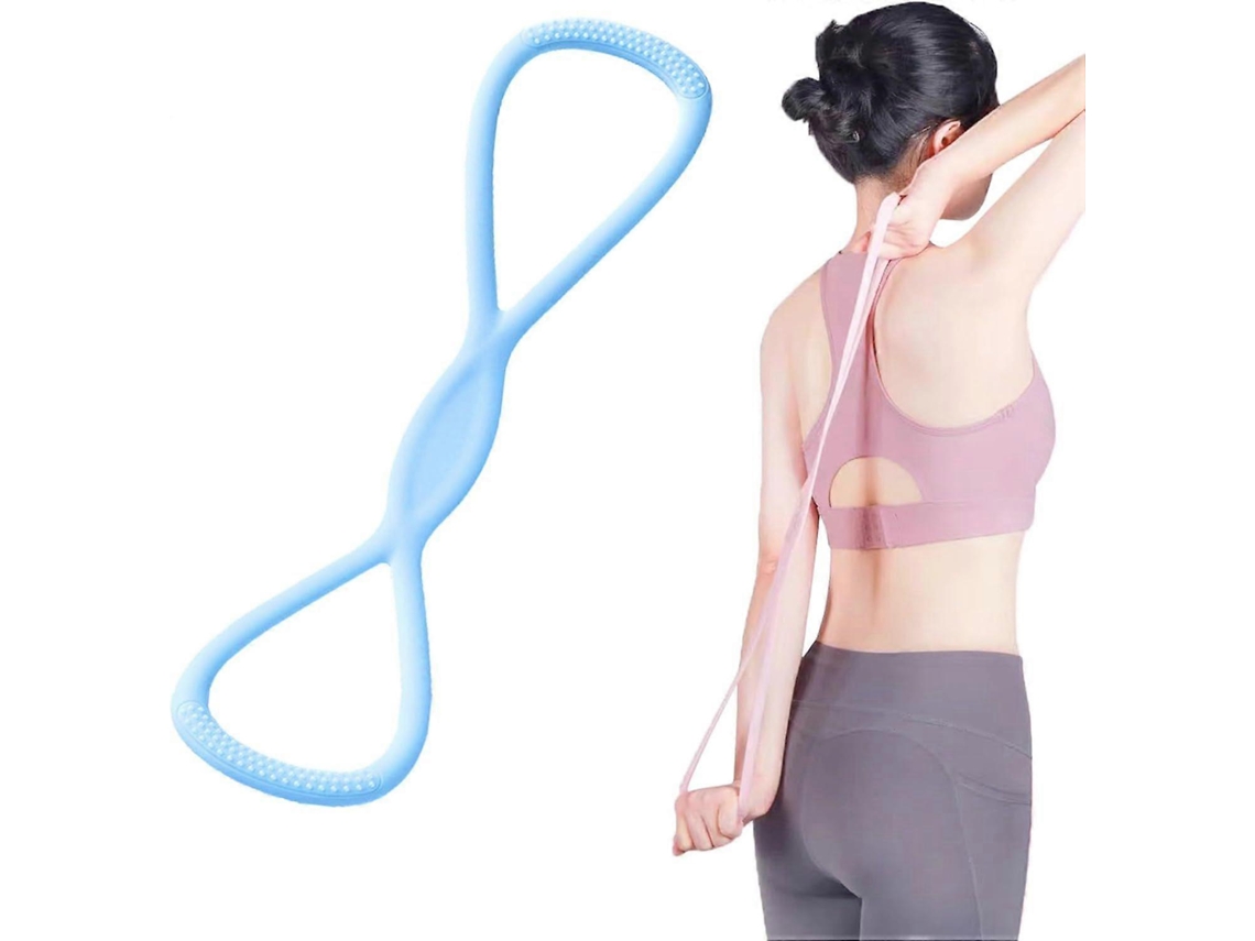 Faixa De Resistência Silicone Em Formato Oito Com Alça Para Mulheres/homens, Exercício - 11,3 Kg (25 Lb) Azul-aquaforge