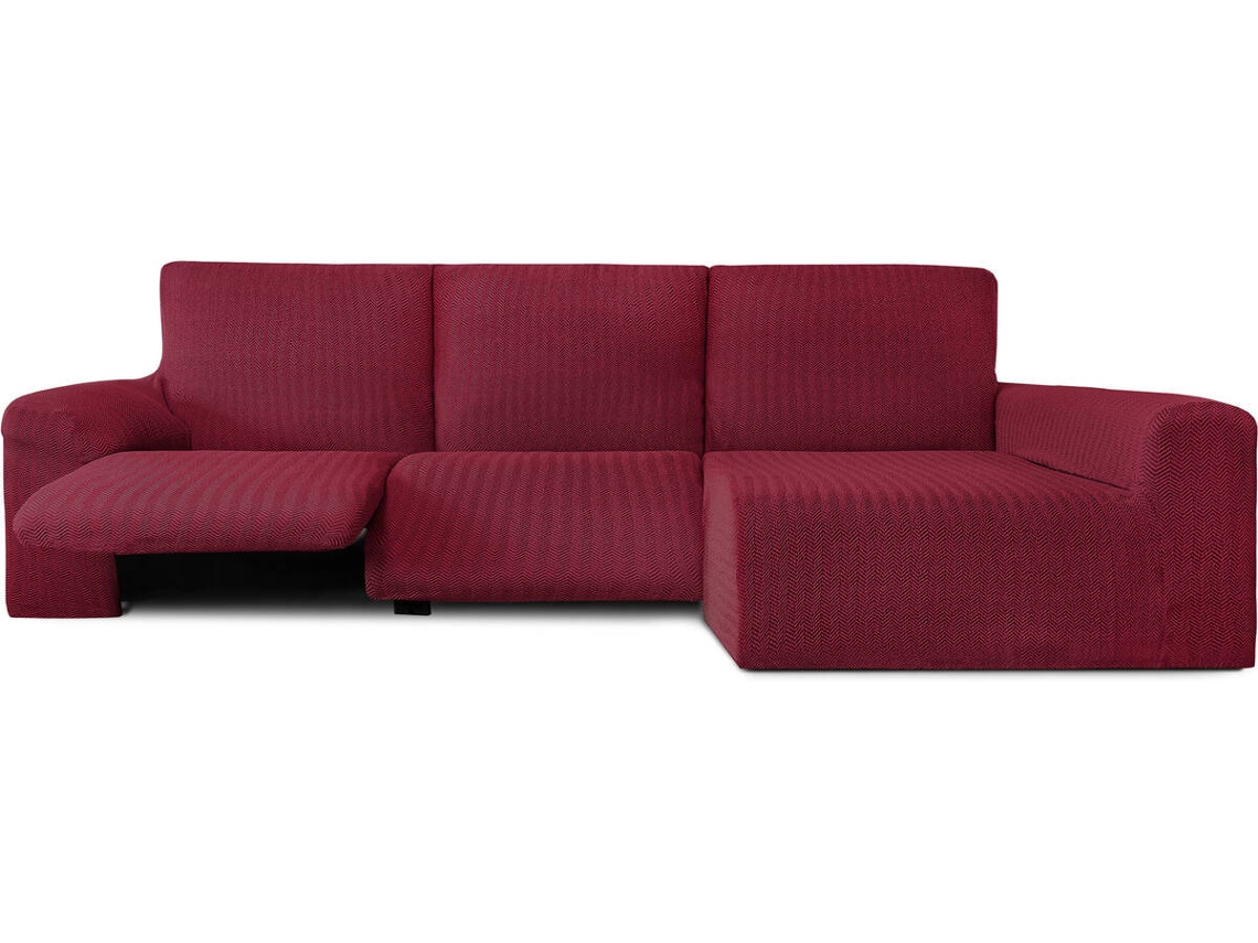 Capa de Chaise Longue Relax Direita EYSA Premium Jaz Tecido Multielástico (360 x 180 x 120 cm - Poliéster e Algodão - Burdeos)