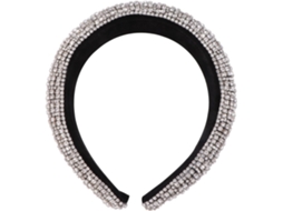 Tiara Barroca Nuobesty Com Grandes Cristais E Strass Prateados, Acessório Leve Para Mulheres.
