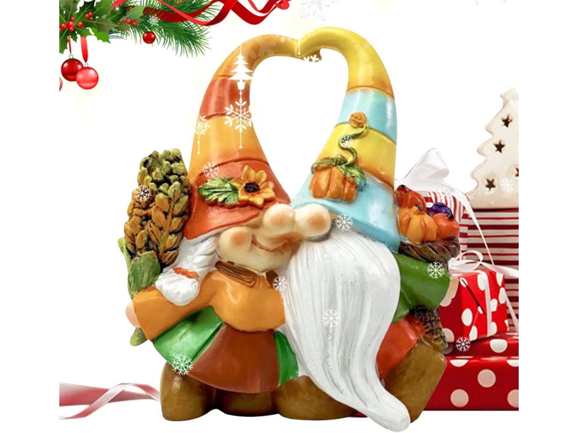 Gnomos de Jardim Outono Decora Es para Est Tua Ornamental Sazonal Resina Mesa Colheita Interno e Externo VAYOTOY
