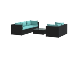Garden Lounge Set, Garden Lounge Sets Vidaxl Preto Rattan / Vime (n/a)