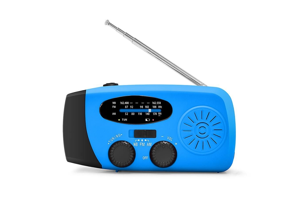 Rádio Solar De Emergência Com Manivela, Rádio Meteorológico Com Lanterna Led E Carregador De Celular. Brilvibera