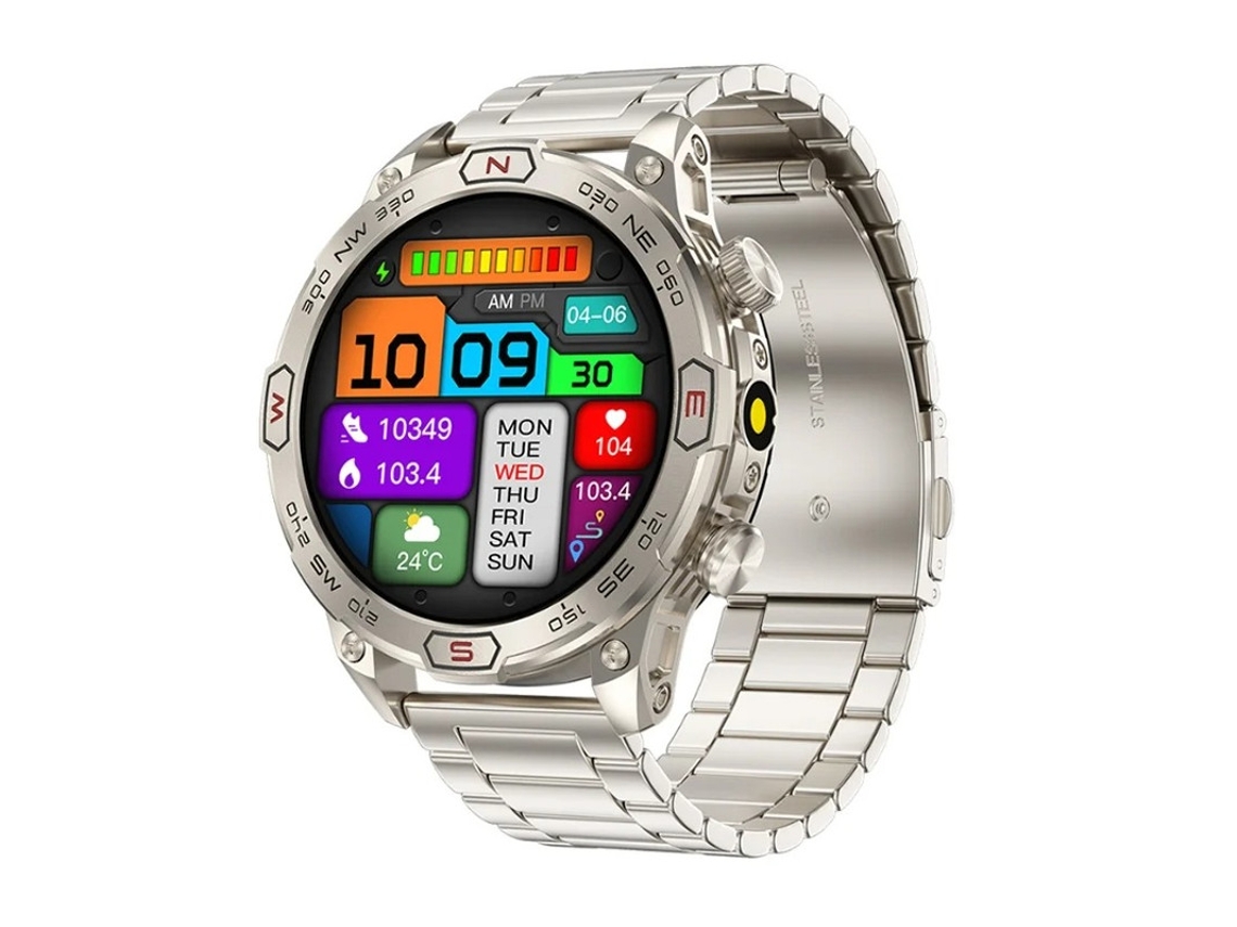 Smartwatch com Tecido Hd Amoled Bluetooth Chamadas Frequência Cardíaca Pressão Arterial Monitoramento e Rastreamento de Oxigênio no Sangue Bestvite