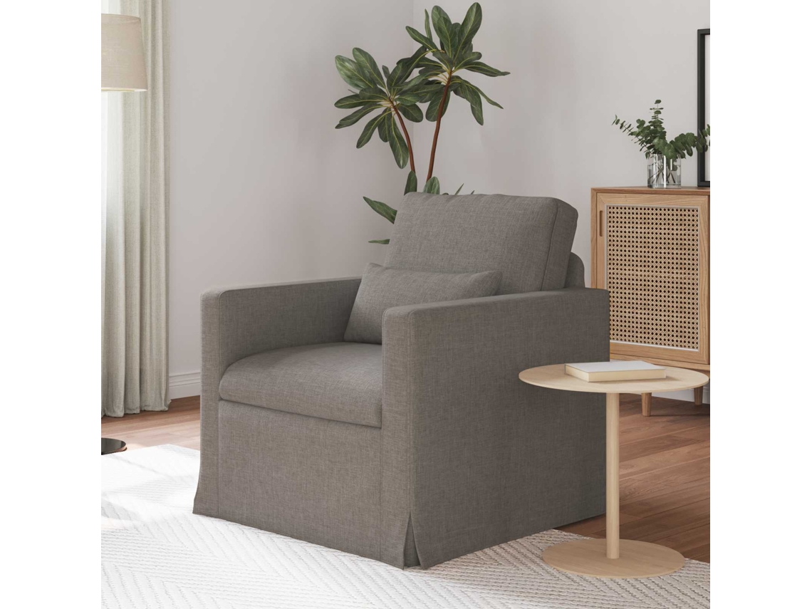 Vidaxl Sofá Cinzento-acastanhado 78 X 78 X 80 Cm Tecido