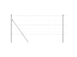 Conjunto 1 Poste De Cerca Externo Vidaxl Prateado Aço (100 X 0,8 M)