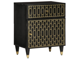 Bedside Cabinet, Bedside Cabinets Vidaxl Preto Madeira (n/a)