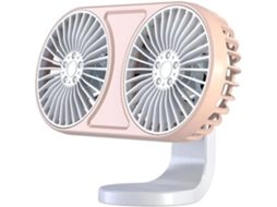 Ventilador Usb De Cabeça Dupla, 3 Velocidades, Silencioso E Com Fluxo De Ar Ajustável Rosa