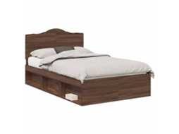 Estrutura da Cama com Cabeceira Carvalho Marrom 120x190 cm MAISON EXCLUSIVE