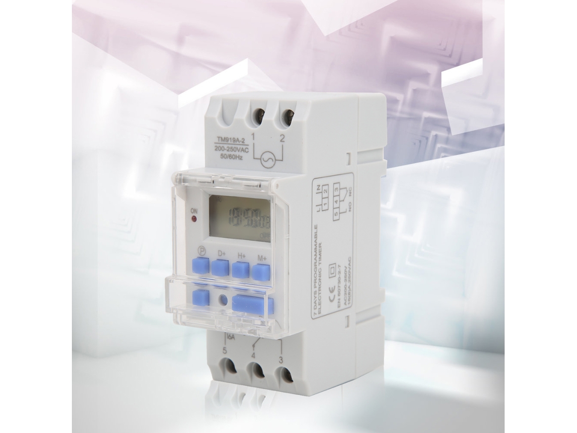 Interruptores Temporizadores Digitais Programáveis De 7 Dias Lcd Tm919a-2 200-ac 16a
