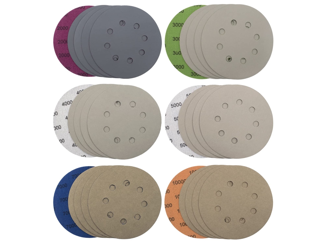 30 Discos De Lixamento 125mm 8 Furos,abrasivos Para Lixadeira Orbital,grãos 2000 10000,ideal Para Metal E Madeira Btforus