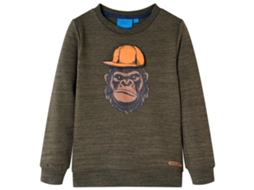 Sweatshirt Para Criança Caqui-escuro Mesclado 104