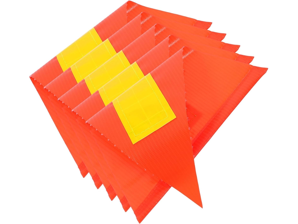Pacote Com 5 Bandeiras De Segurança Refletivas Vermelhas Em Pvc Resistente A Rasgos Para Bicicletas.