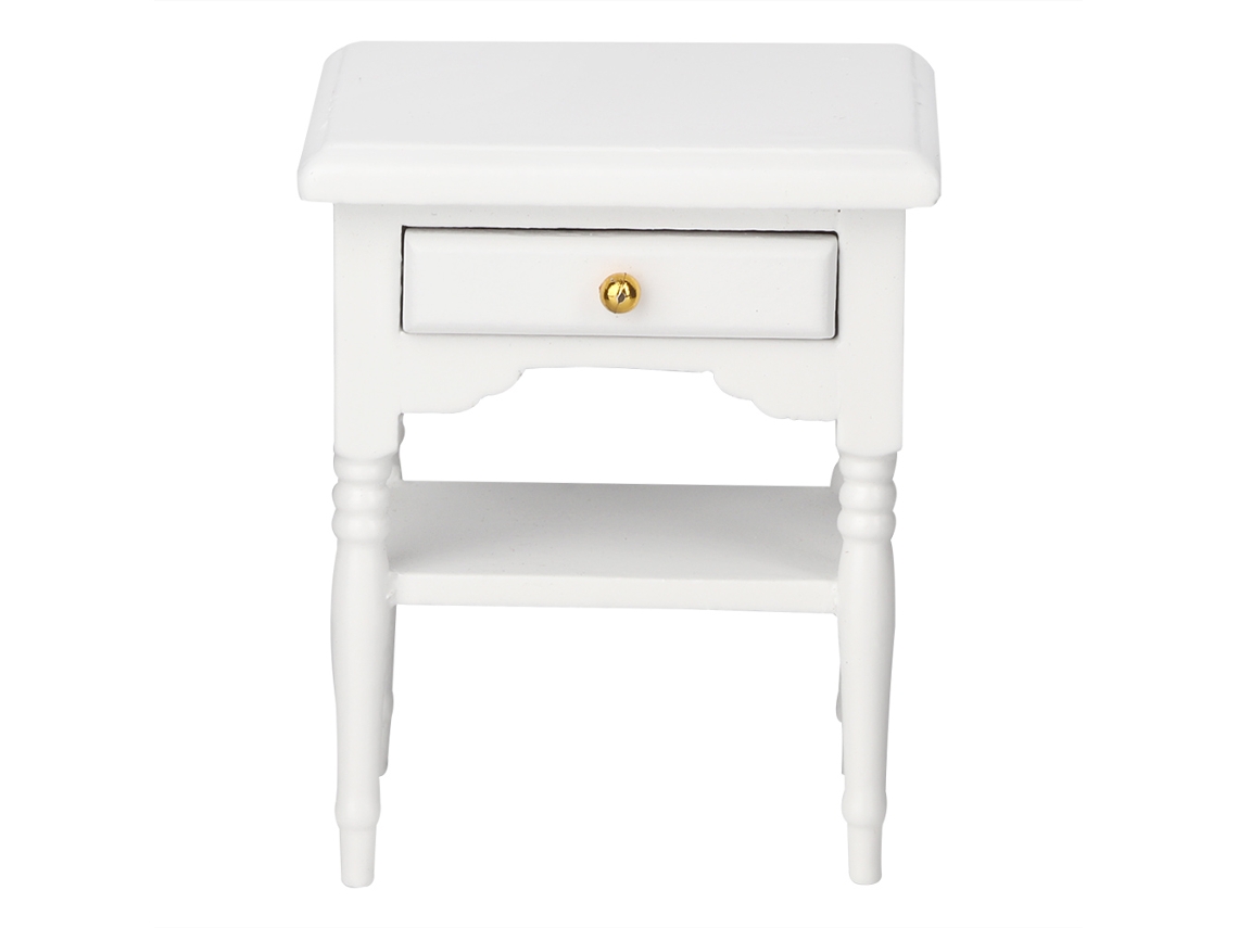 Móveis De Quarto Mini Branco 1:12 Cabeceira De Madeira Para Quarto