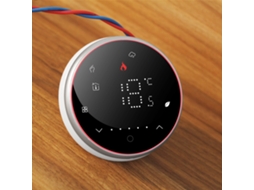 Termostato Inteligente Sem Fio Programável Para Aquecimento De Caldeira Ac95 240v Com Base Redonda Preta Slowmoose