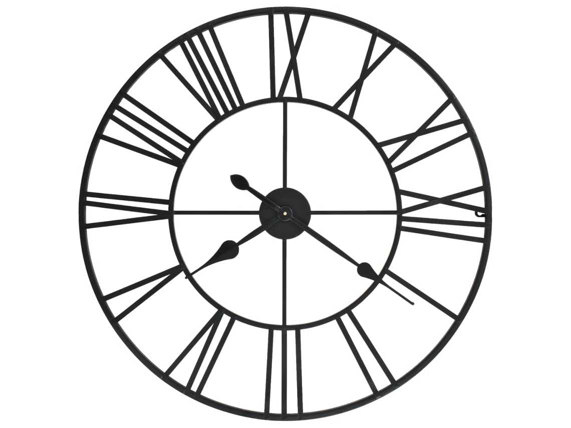 Relógio De Parede Vidaxl Preto Metal