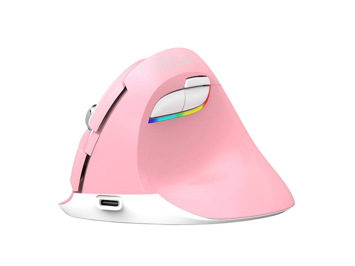 Mouse Vertical Sem Fio Delux M618mini Db 2.4g Para Computador 2400dpi Com Bt