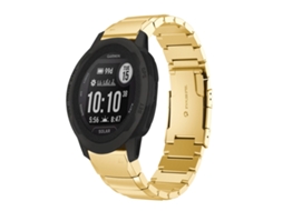 Bracelete para Garmin Instinct 2x Solar XIAOMOYU em Aço Inoxidável com Estampa de Casco de Tartaruga (26mm) Dourado