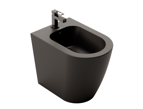 01254 Nápoles Bidé de Chão Altura Confort Preto Mate FOSSIL NATURA