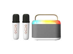 Mini Máquina De Karaokê Para Crianças E Adultos Alto Falante Bluetooth Portátil Com 2 Microfones Sem Fio E Luz Led Rgb Para Meninos E Meni Yizhood