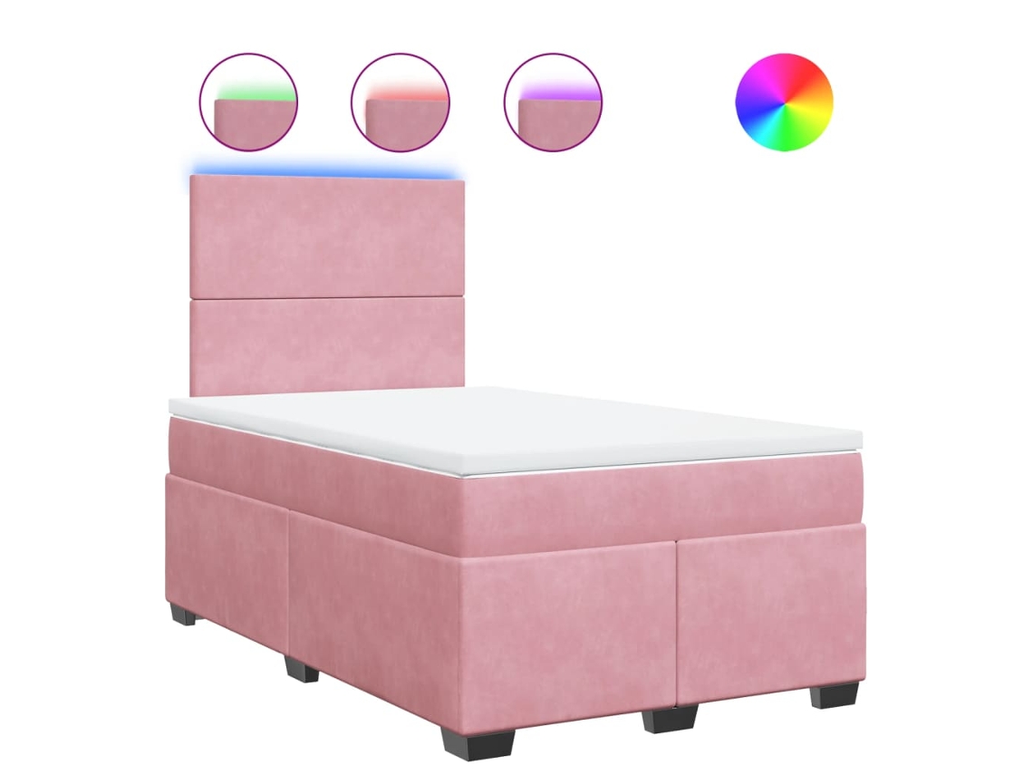 Box Spring Bed, Box Spring Beds Vidaxl Cor-de-rosa Veludo (120 X 190 Cm)
