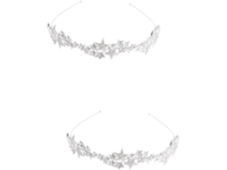Tiara De Estrela Com Strass, 2 Peças, Para Casamento, Elegante Coroa Feita À Mão Para Mulheres, Acessório.