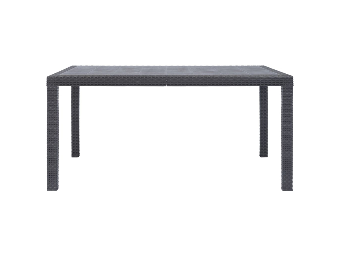 Mesa de jardim Castanho em plástico com visual Vime, EXCLUSIVA DA MAISON (150x90x72 cm)