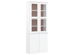 Glass Display Cabinet, Glass Display Cabinets Vidaxl Branco Madeira De Pinho (n/a)