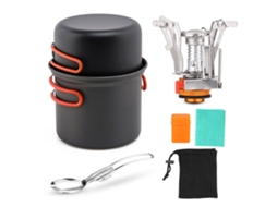 Conjunto de Cozinha de Camping com Fogão e Talheres
