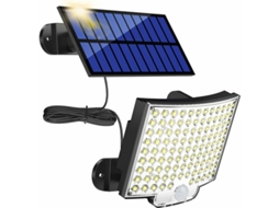 Luminária Solar AQUAFORGE de parede com 106 Leds, 5 M, ip65, sensor de movimento, ângulo ajustável