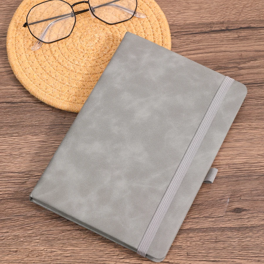 (cinza Claro, A5) Pacote Com 5 Cadernos Vintage A5 Com Tiras E Capas De Couro.