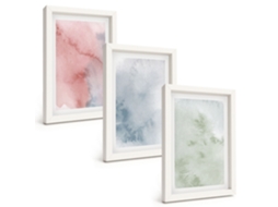 Composição De Quadros Estruturas De Aquarela Em Tons Pastel Espelharte (3 Peças 20x30 Cm)