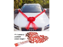 Kit de Decoração de Casamento com Coração Vermelho 8 Peças Buquê de Carro dos Noivos Fita de Tule 1 Canhão de Confete de Coração Vermelho !