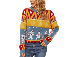 Laxiscreed Sweatshirt Natalino Para Mulher, Manga Longa, Confortável, Ideal Para Escola E Passeios