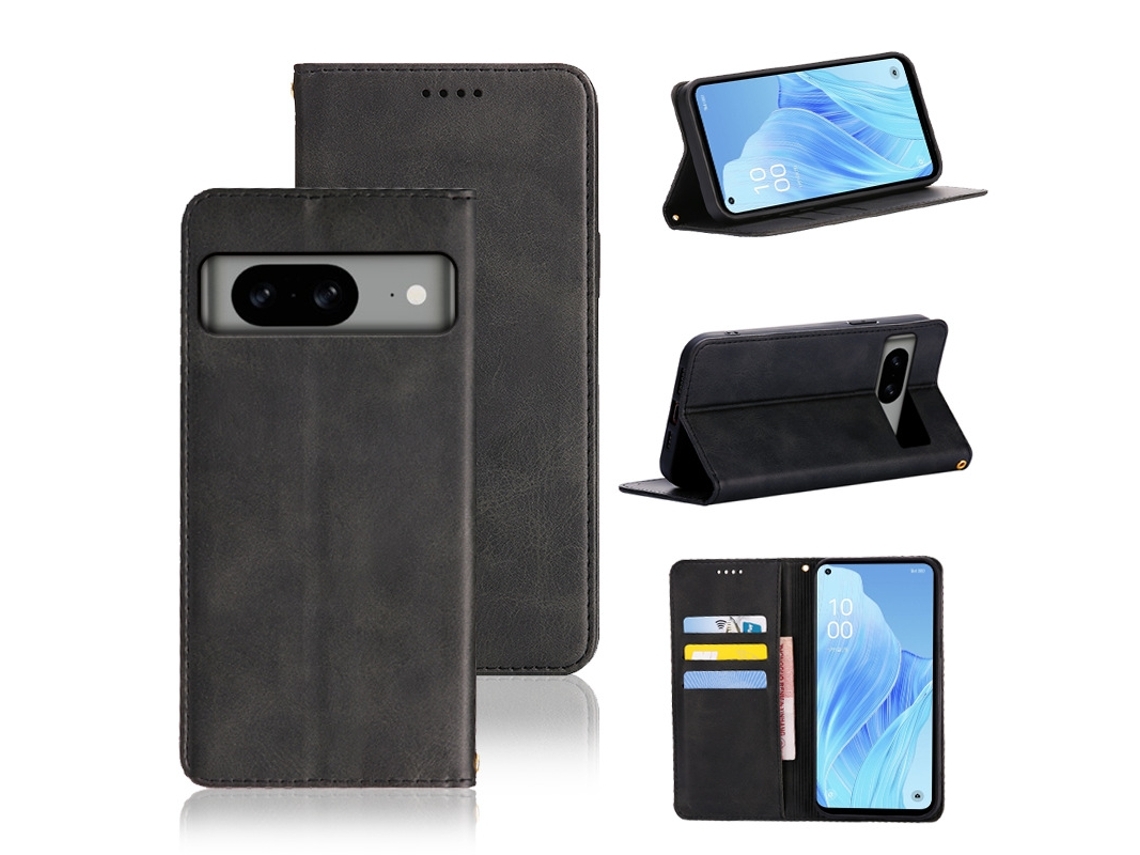 Zsanfs Capa Pele Pu Para Google Pixel 6, Cor Preto