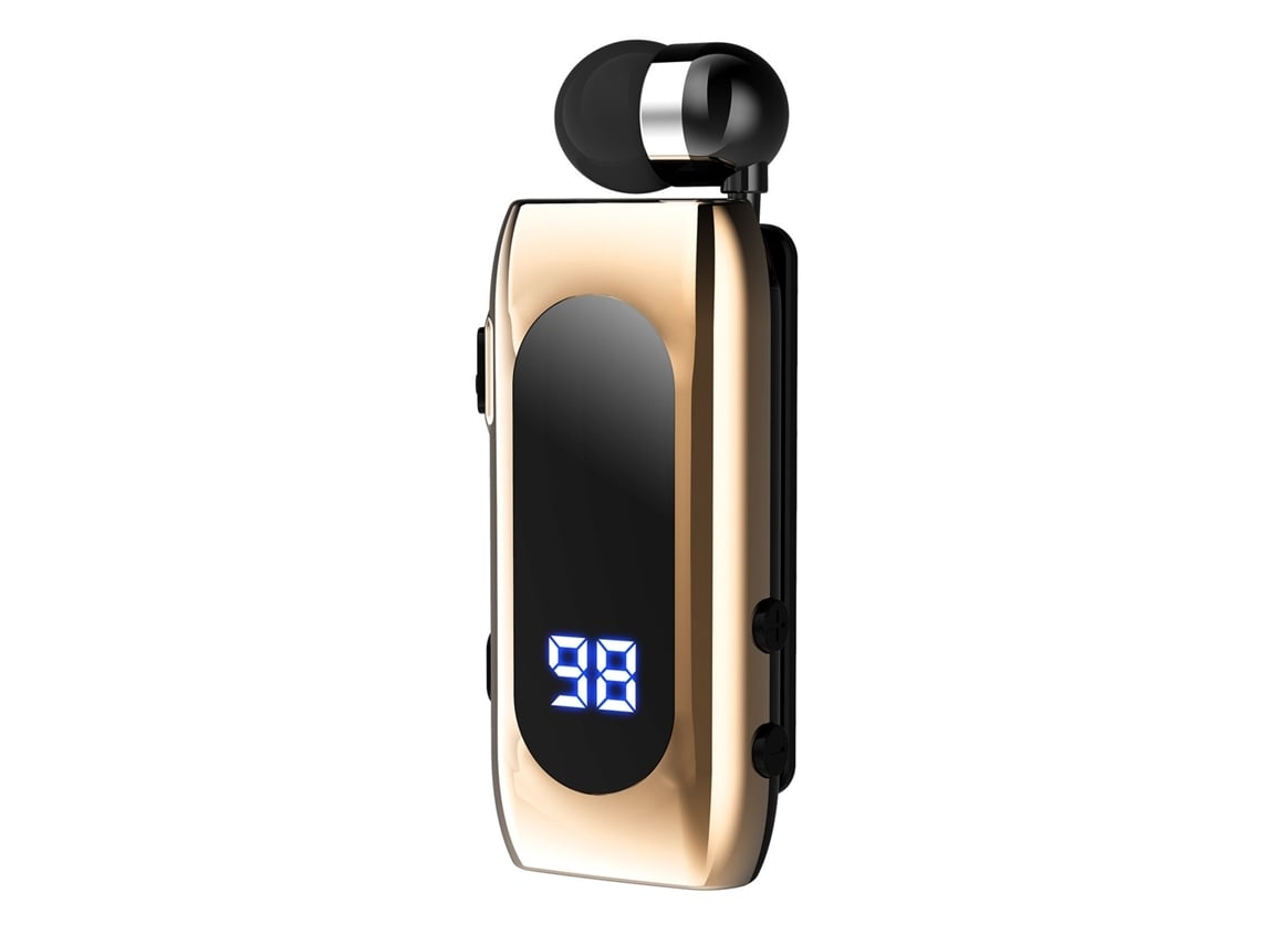 K55 Fone De Ouvido Bluetooth Colar Clipe Chamada Lembrete De Vibração Cabo Telescópico Mini Fone*
