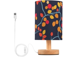 Abajur de mesa infantil colorido com LED vermelho, estilo retrô.