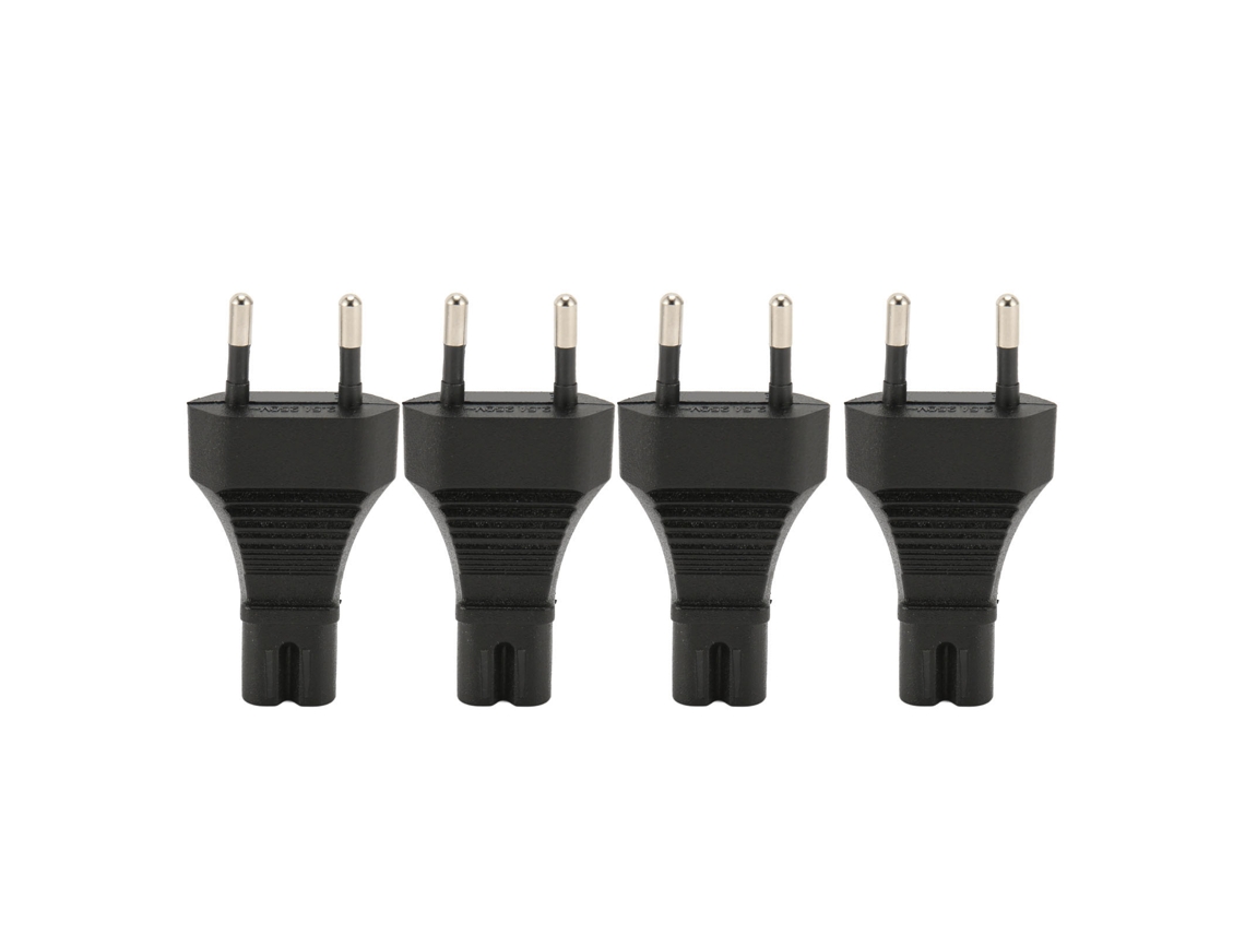 Conjunto De 4 Adaptadores Energia Com Plugue 2 Pinos Para Iec320 C7