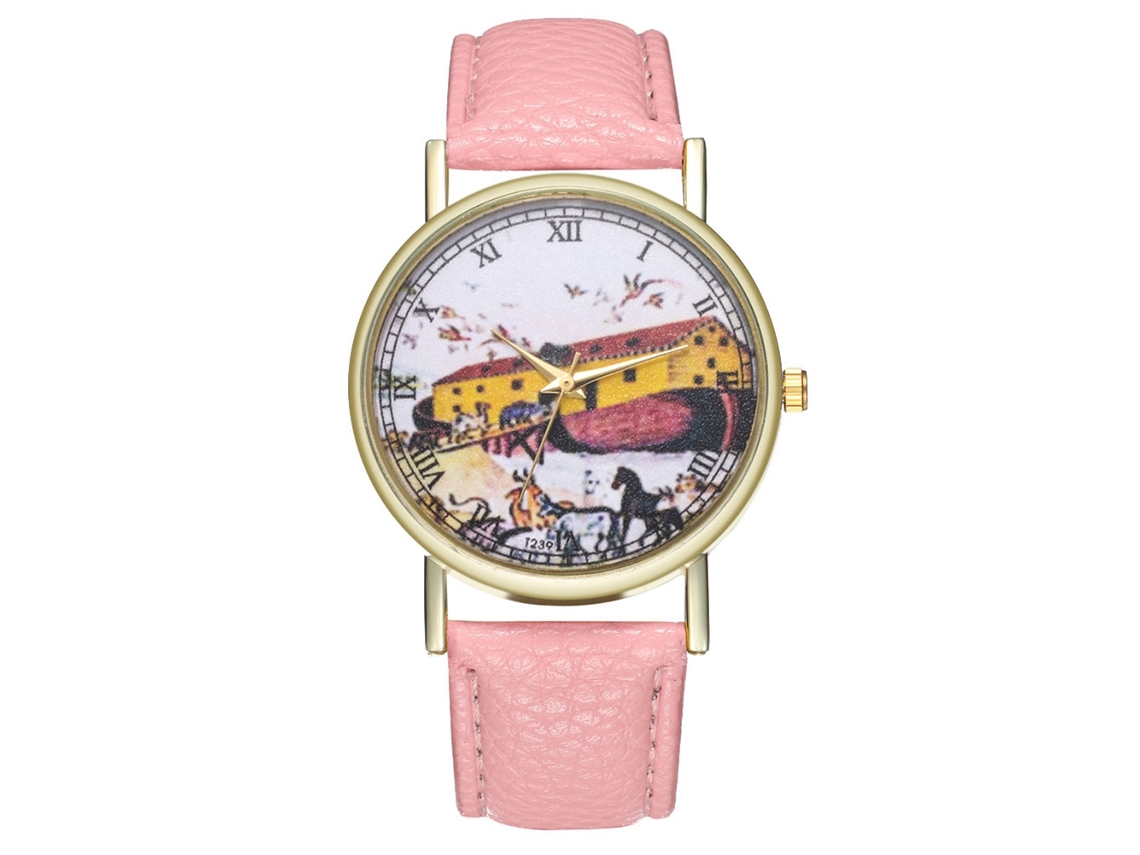 Reloj De Pulsera Analógico De Cuarzo Con Dial Redondo Para Mujer Y Hombre Rosa Zhoulianfa