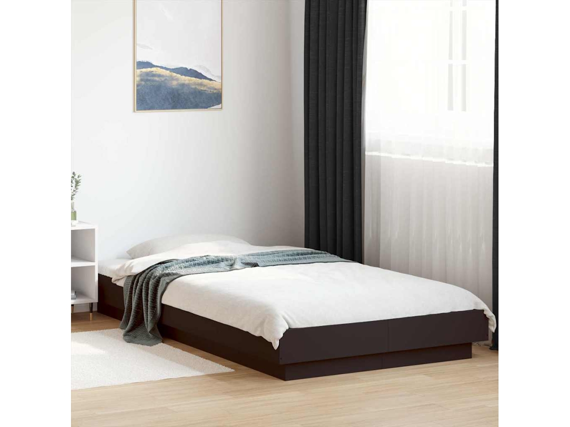 Vidaxl Estrutura De Cama 90x190 Cm Derivados De Madeira Preto